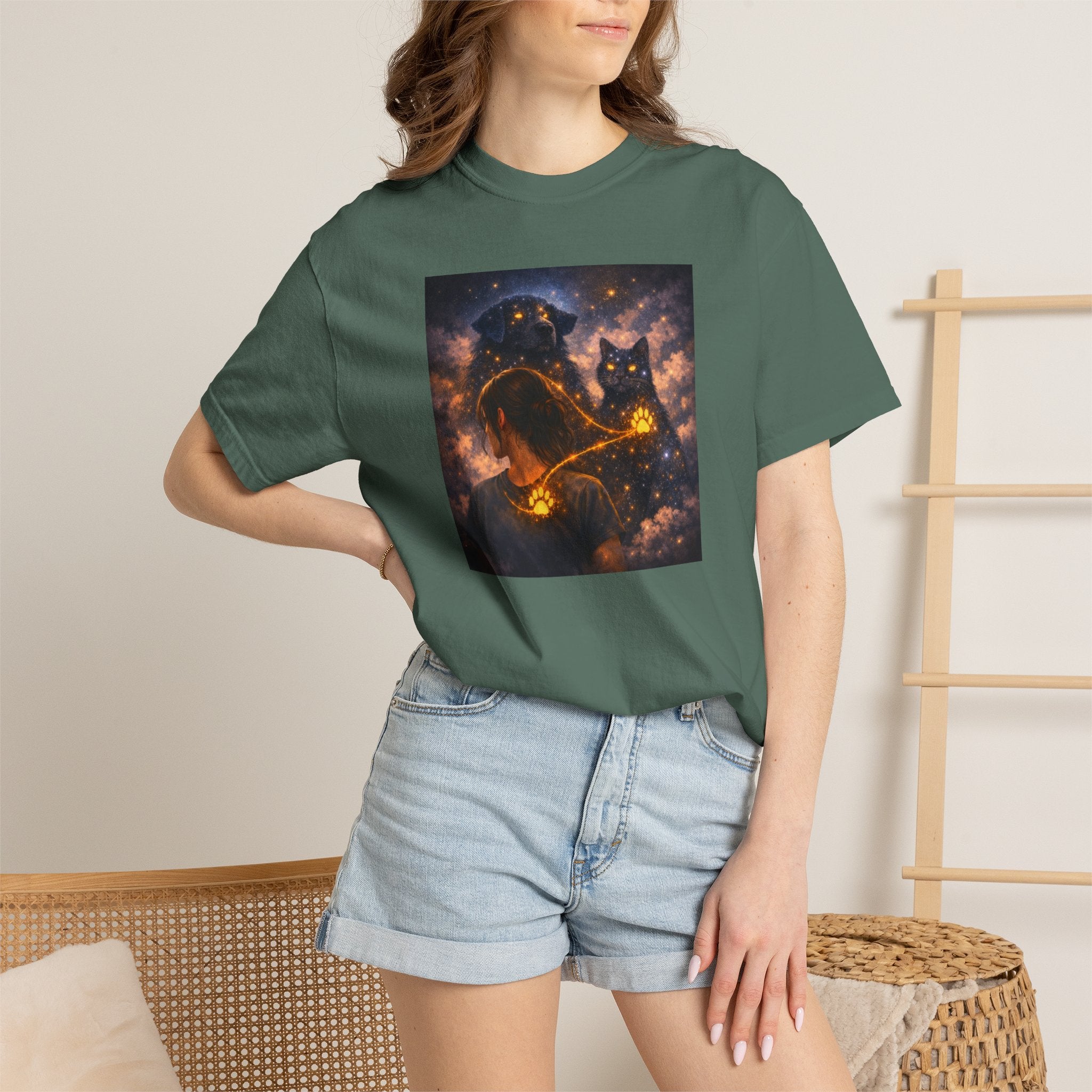 Galaxy Cats T-Shirt — Glowing Cosmic Cat Duo Graphic Tee
