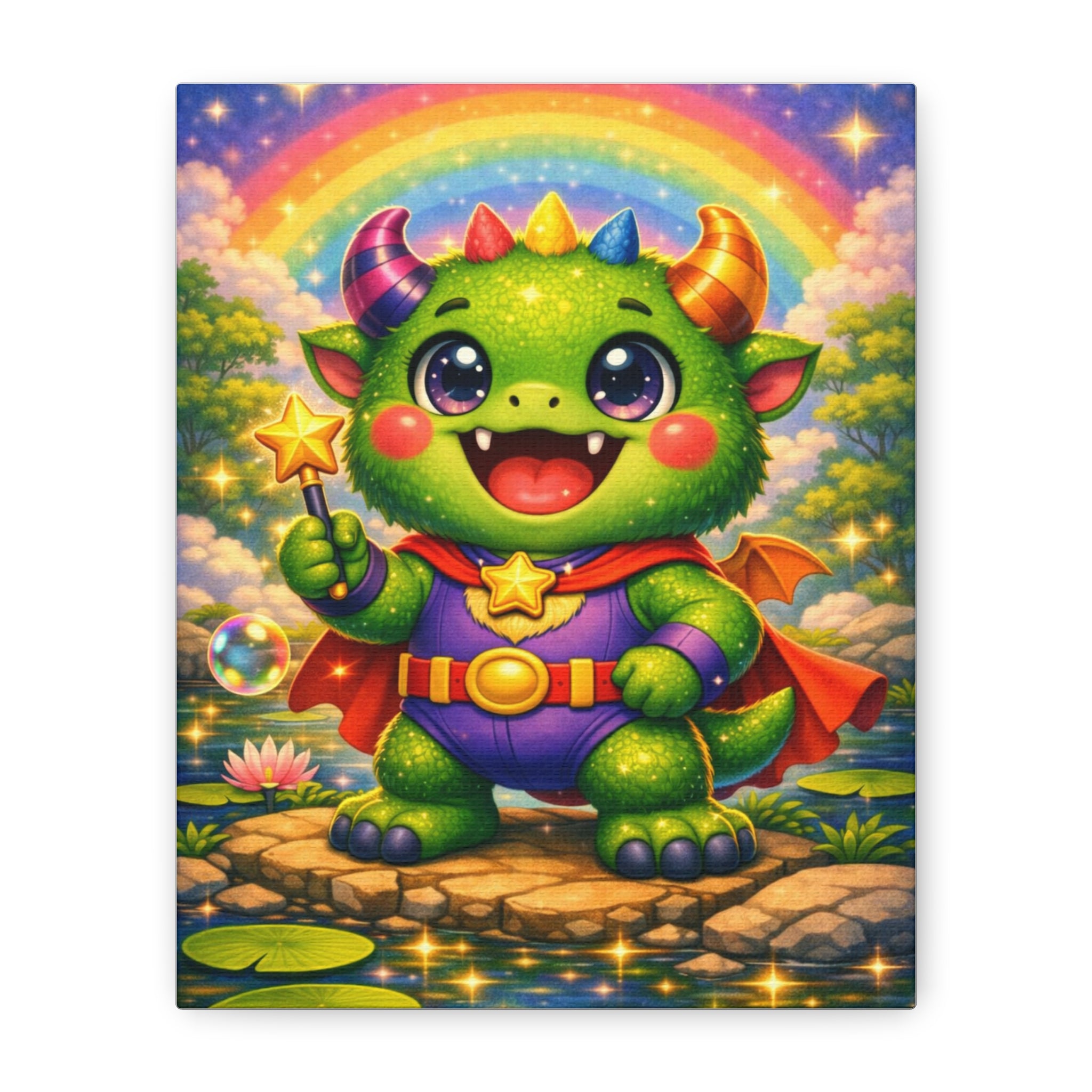 👾 NanoBuddy Monster™ Kids Wall Art — Friendly Bubble Monster Print (8×10)