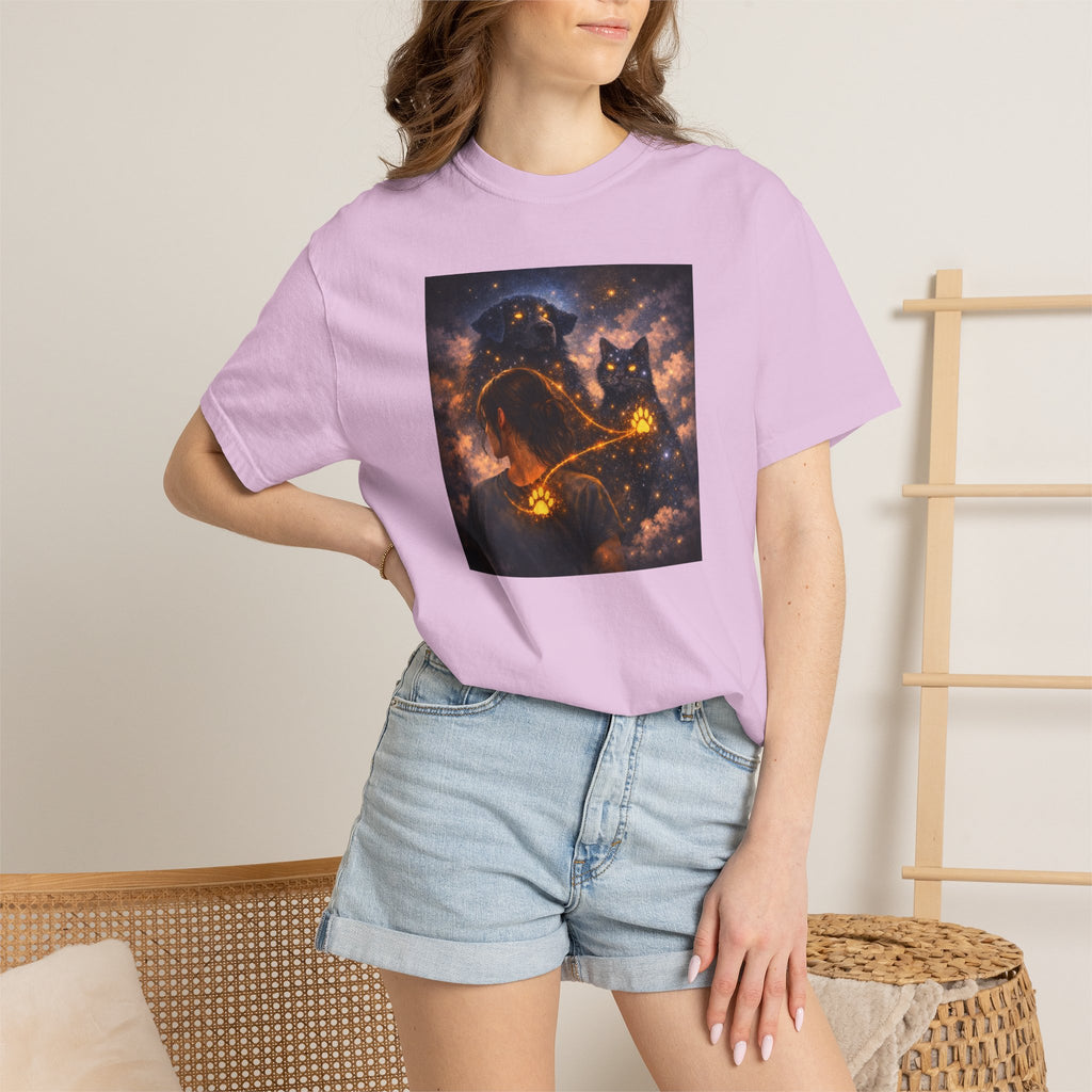 Galaxy Cats T-Shirt — Glowing Cosmic Cat Duo Graphic Tee