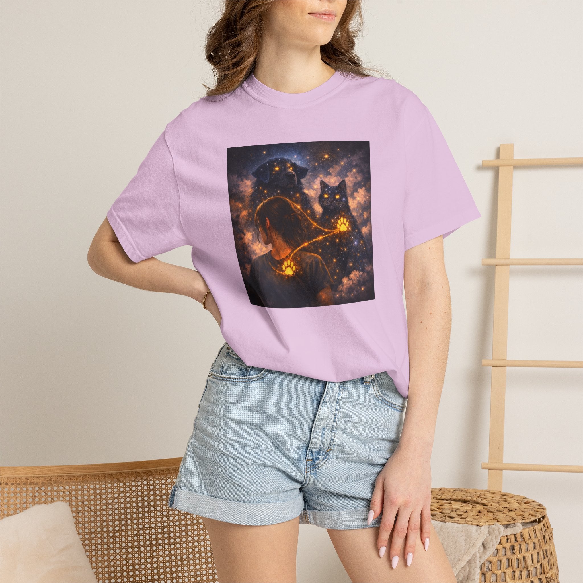 Galaxy Cats T-Shirt — Glowing Cosmic Cat Duo Graphic Tee