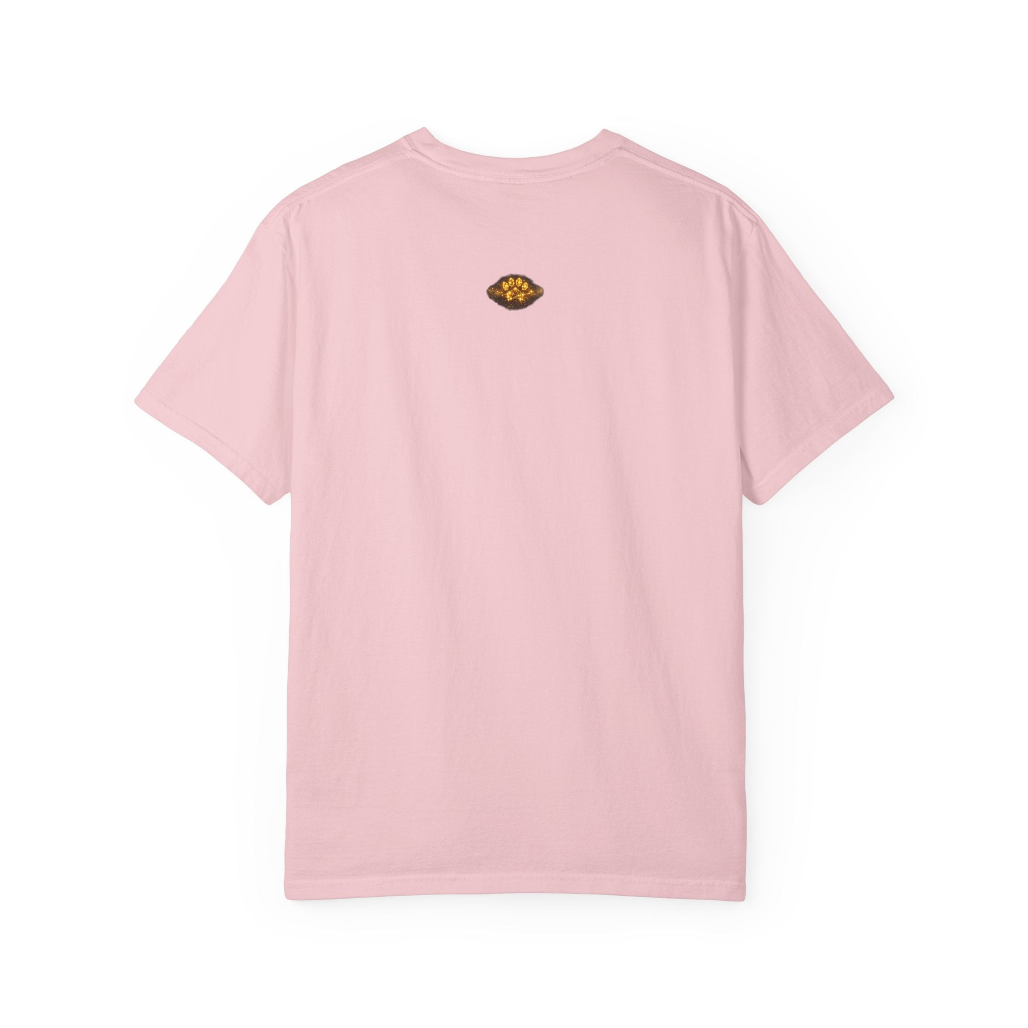 Mystic Cat Guardian T-Shirt — Glowing Heart & Starry Night Graphic Tee