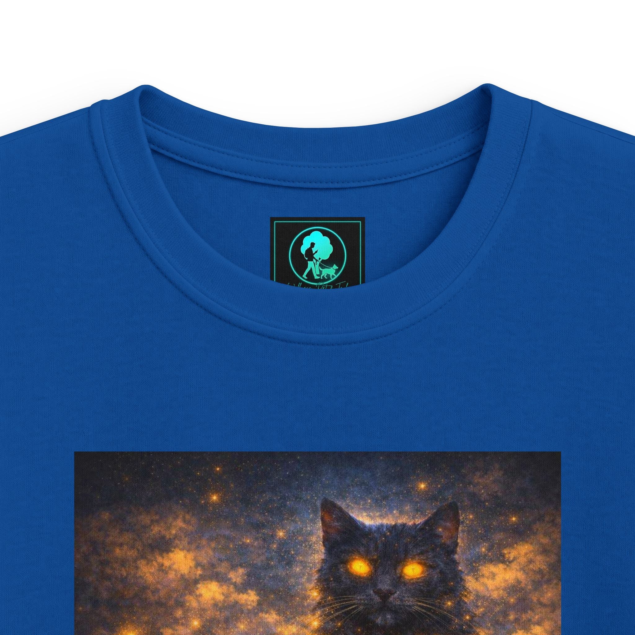 Kids T-Shirt – Magical Cat Nightlight Design (Girl with Firefly Heart)