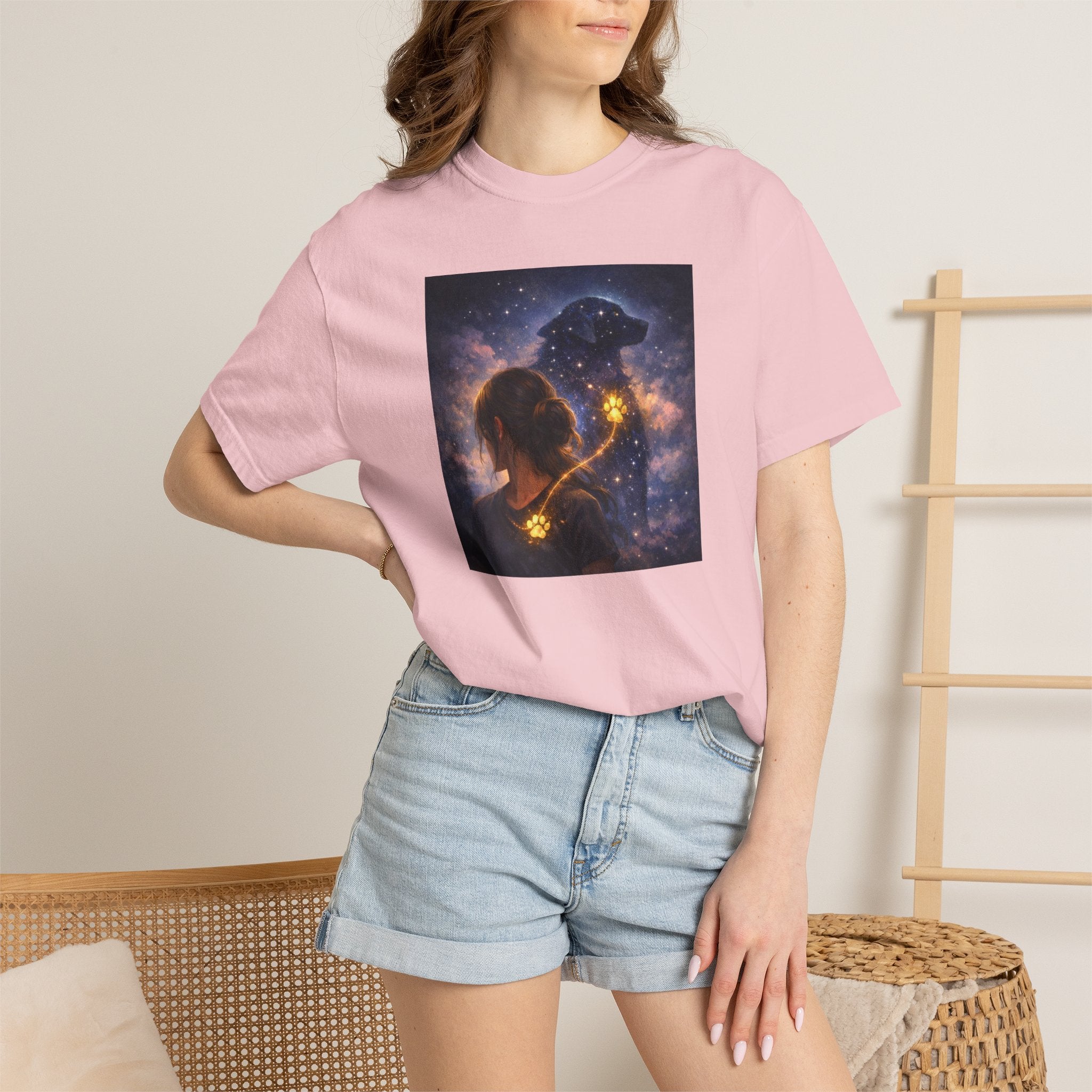 Constellation Lovers T-Shirt — Cosmic Couple Art Tee (Starry Night Embrace)
