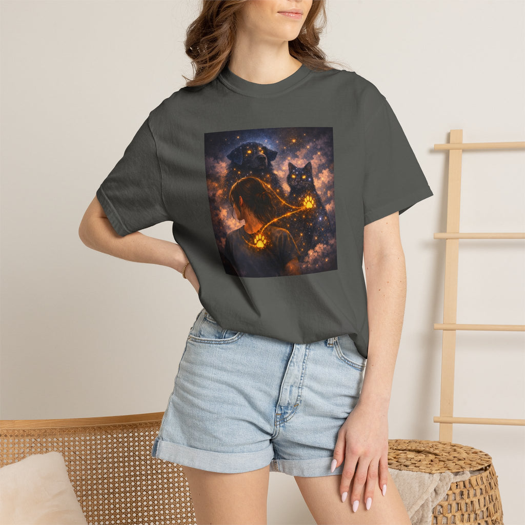Galaxy Cats T-Shirt — Glowing Cosmic Cat Duo Graphic Tee