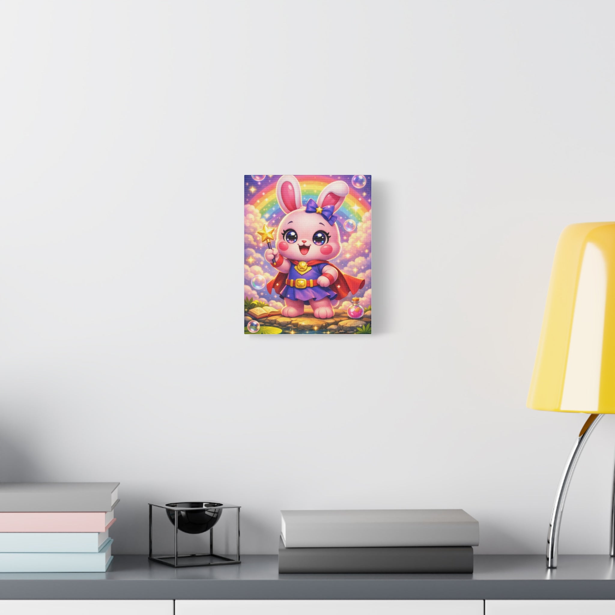🐰 NanoBuddy Bunny™ Kids Wall Art — Pastel Bubble Bunny Print (8×10)