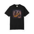 Glowing Paw Cats T-Shirt — Mystical Night Cats with Illuminated Pawprint Design