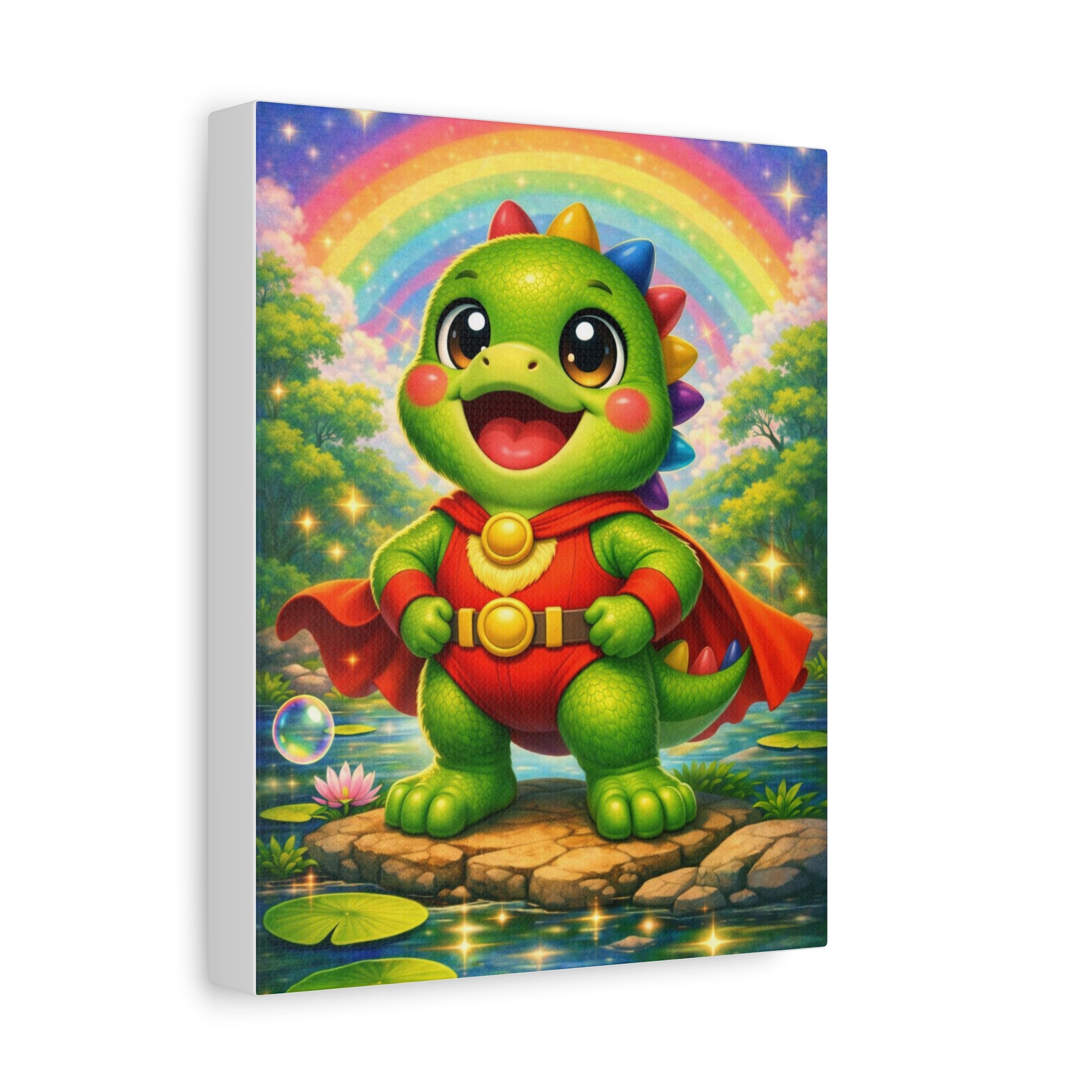 🦖 NanoBuddy Dino™ Kids Wall Art — Friendly Bubble Dino Print (8×10)