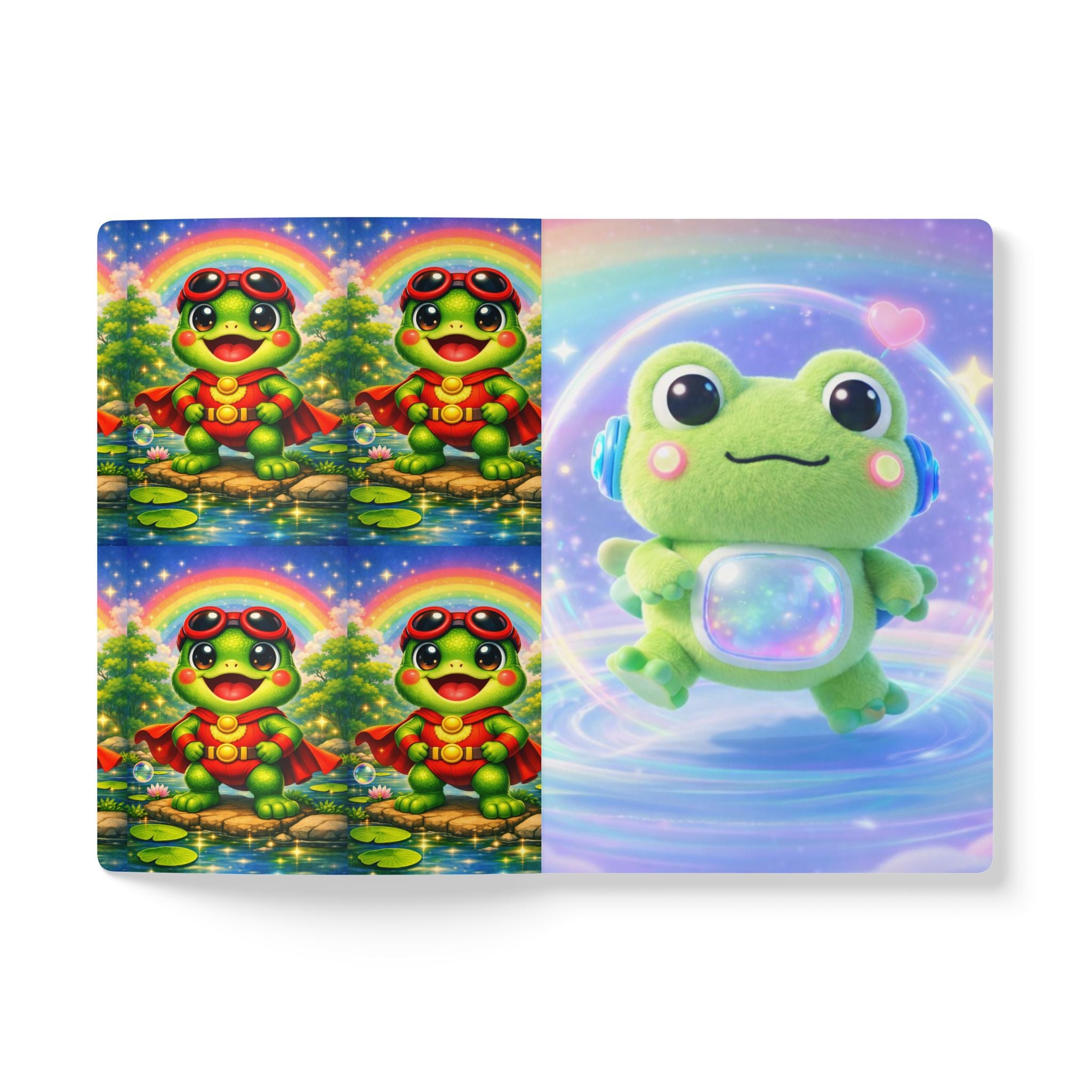 🐸 NanoBuddy Frog™ Kids Mini Notebook — Kawaii Bubble Frog (PreK–2nd)