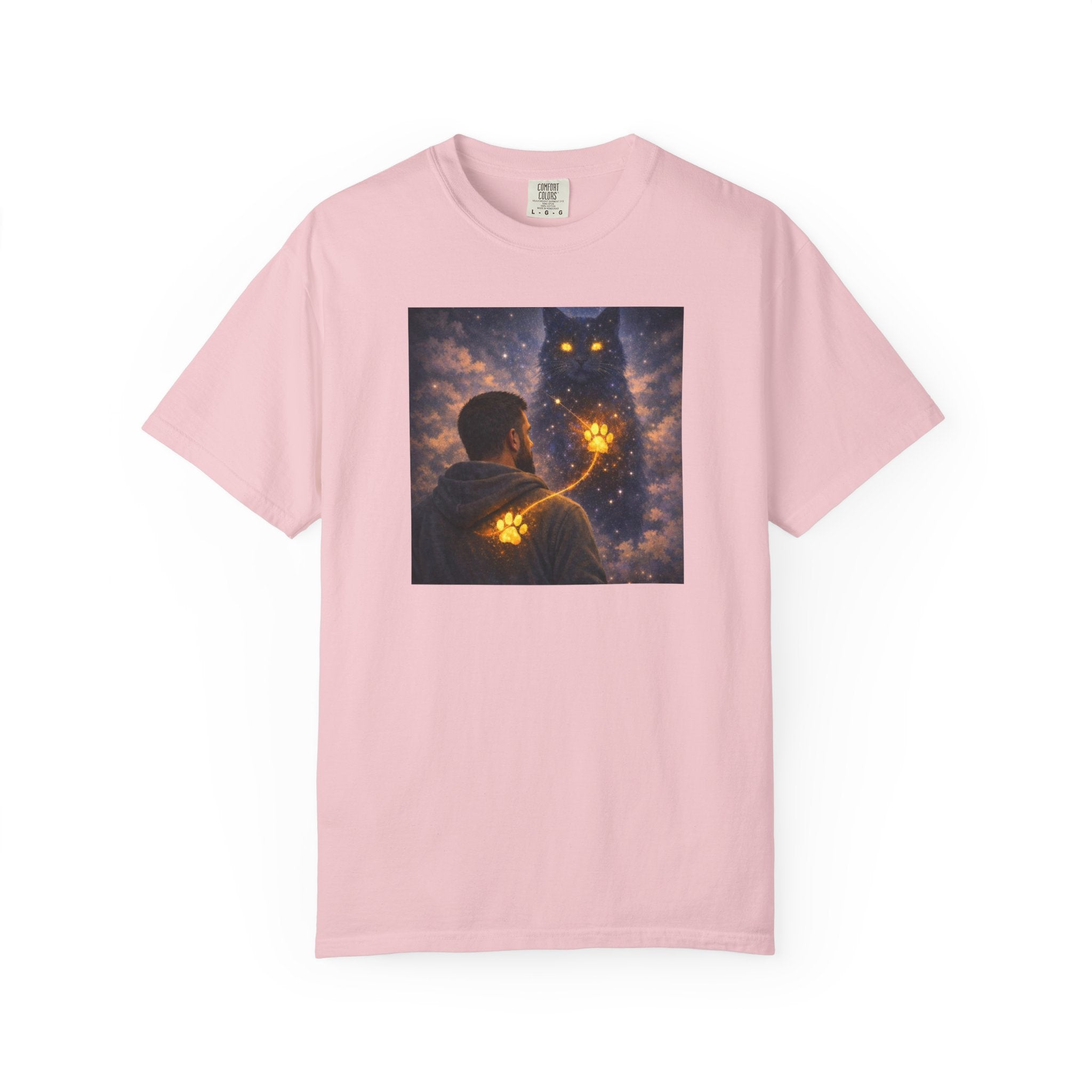 Magic Cat Constellation T-Shirt — Whimsical Night Sky Design