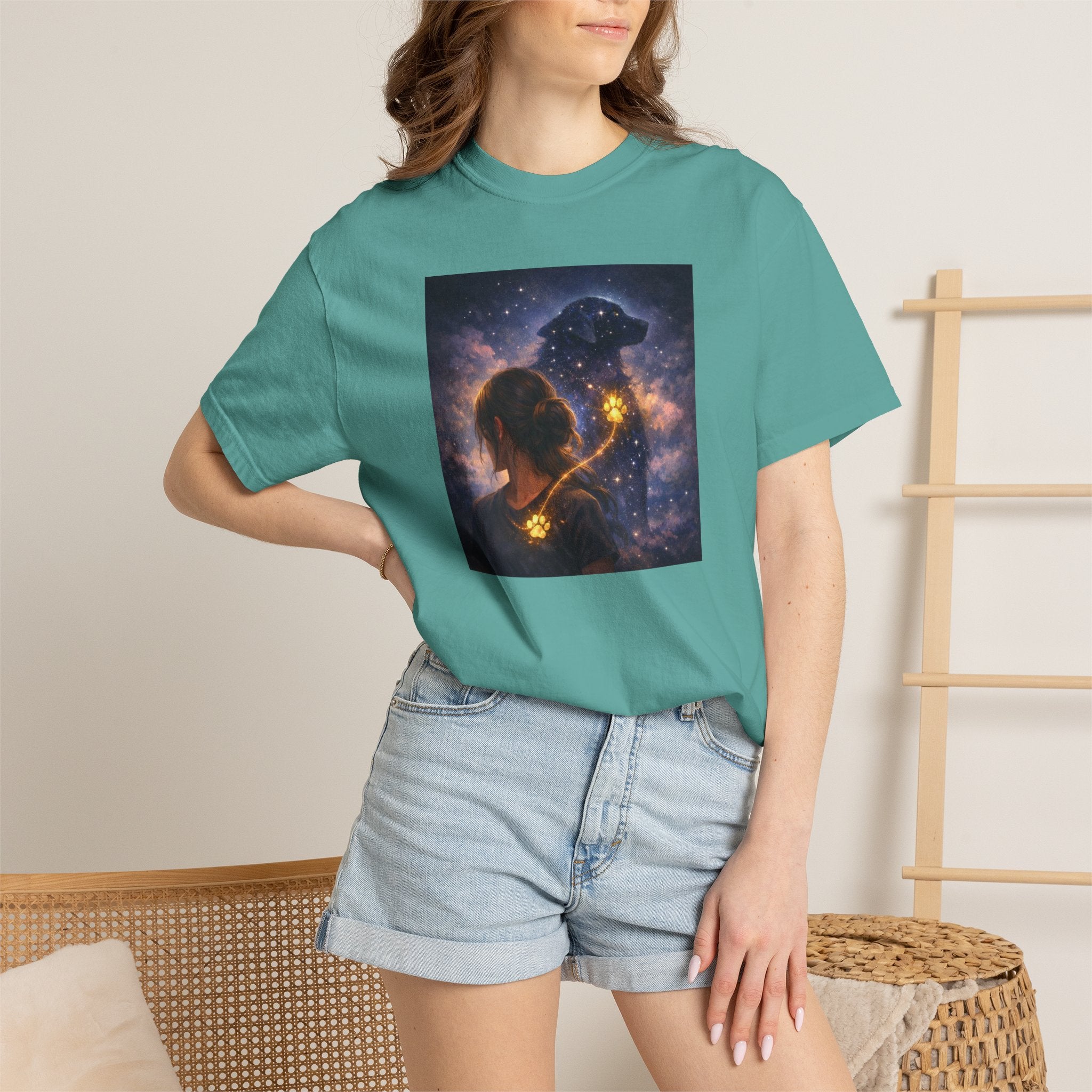 Constellation Lovers T-Shirt — Cosmic Couple Art Tee (Starry Night Embrace)
