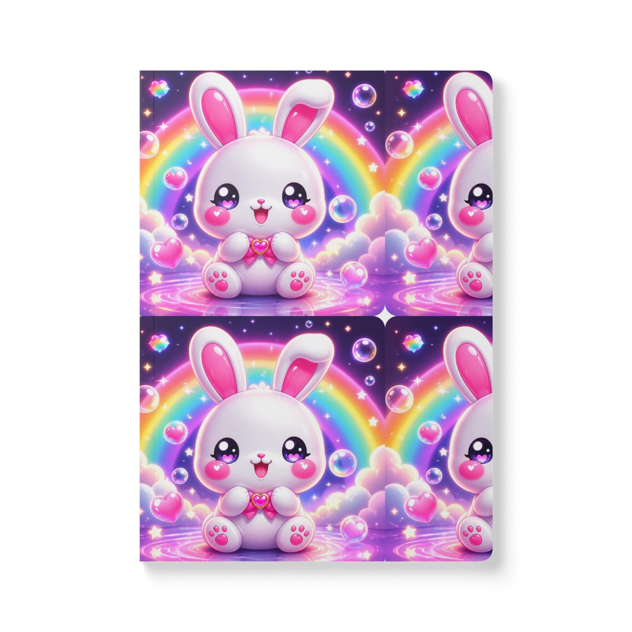 🐰 NanoBuddy Bunny™ Kids Mini Notebook — Pastel Bubble Bunny (PreK–2nd)