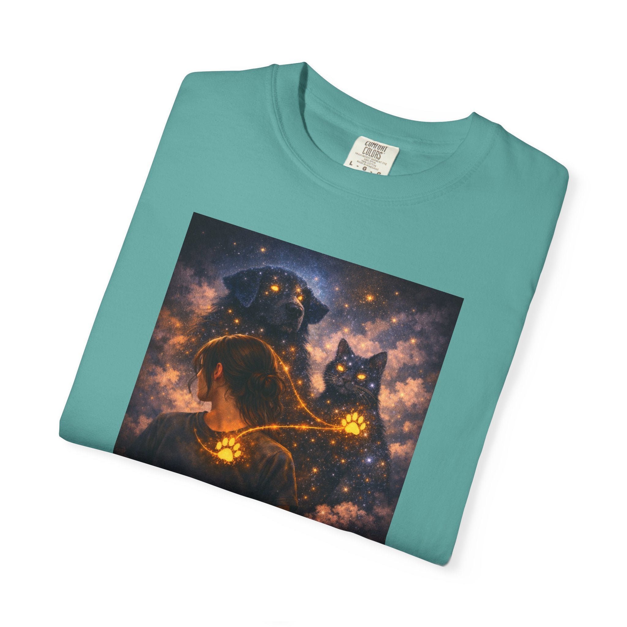 Galaxy Cats T-Shirt — Glowing Cosmic Cat Duo Graphic Tee