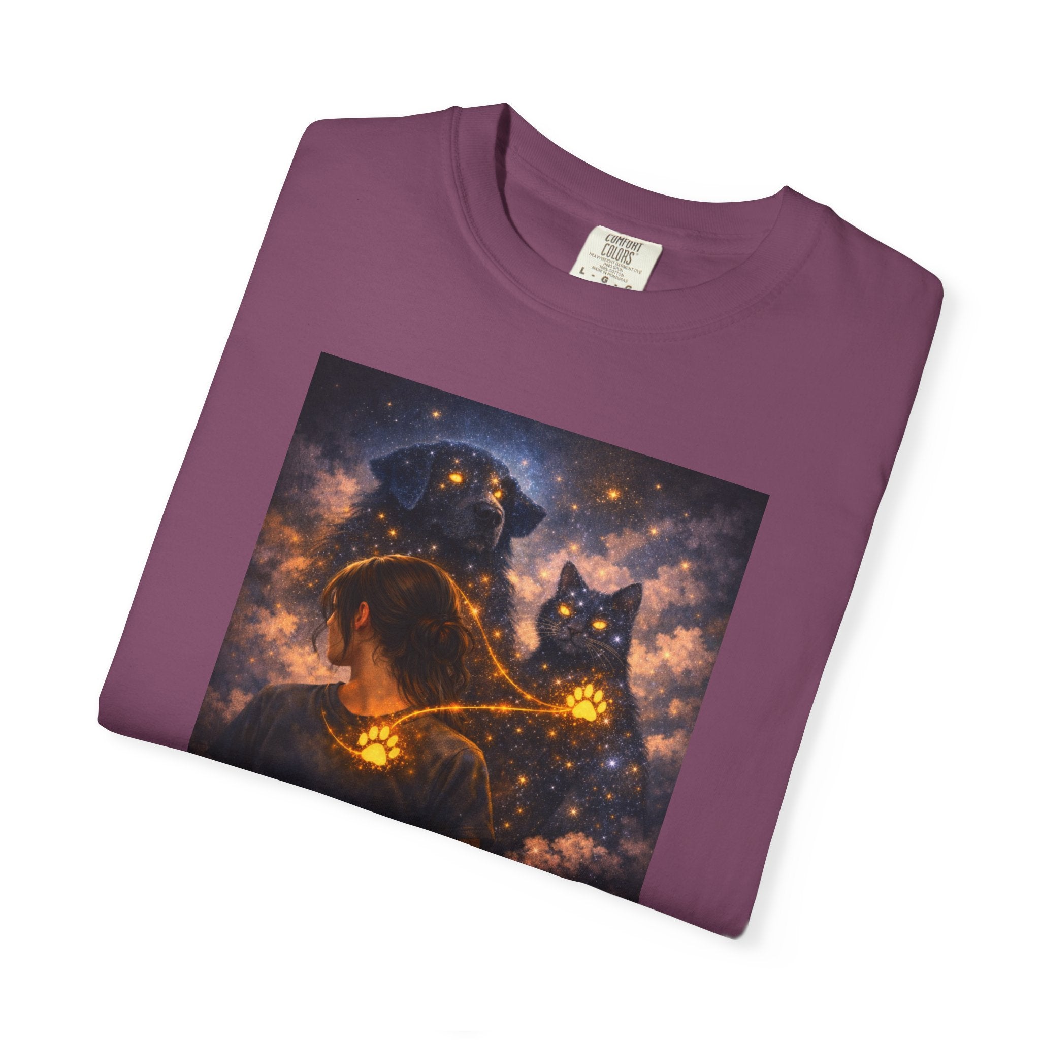 Galaxy Cats T-Shirt — Glowing Cosmic Cat Duo Graphic Tee