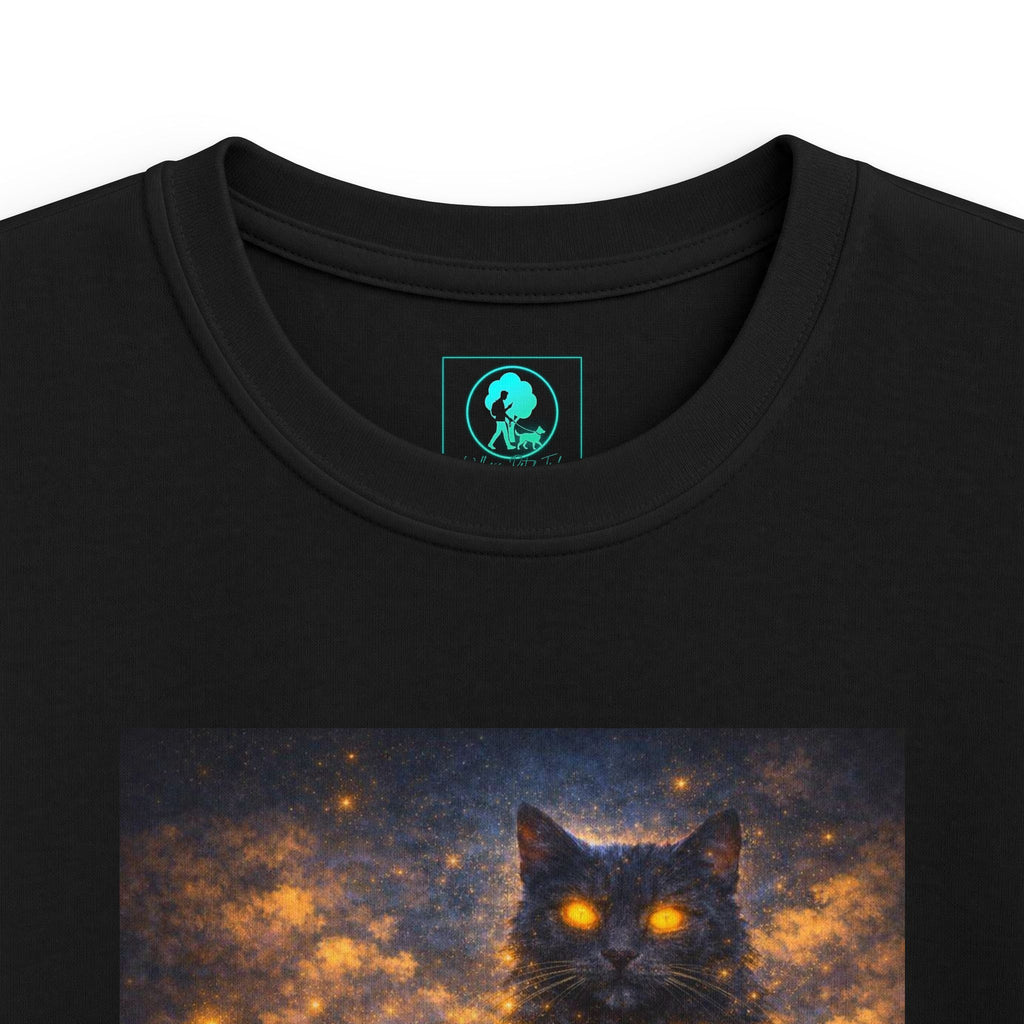 Kids T-Shirt – Magical Cat Nightlight Design (Girl with Firefly Heart)