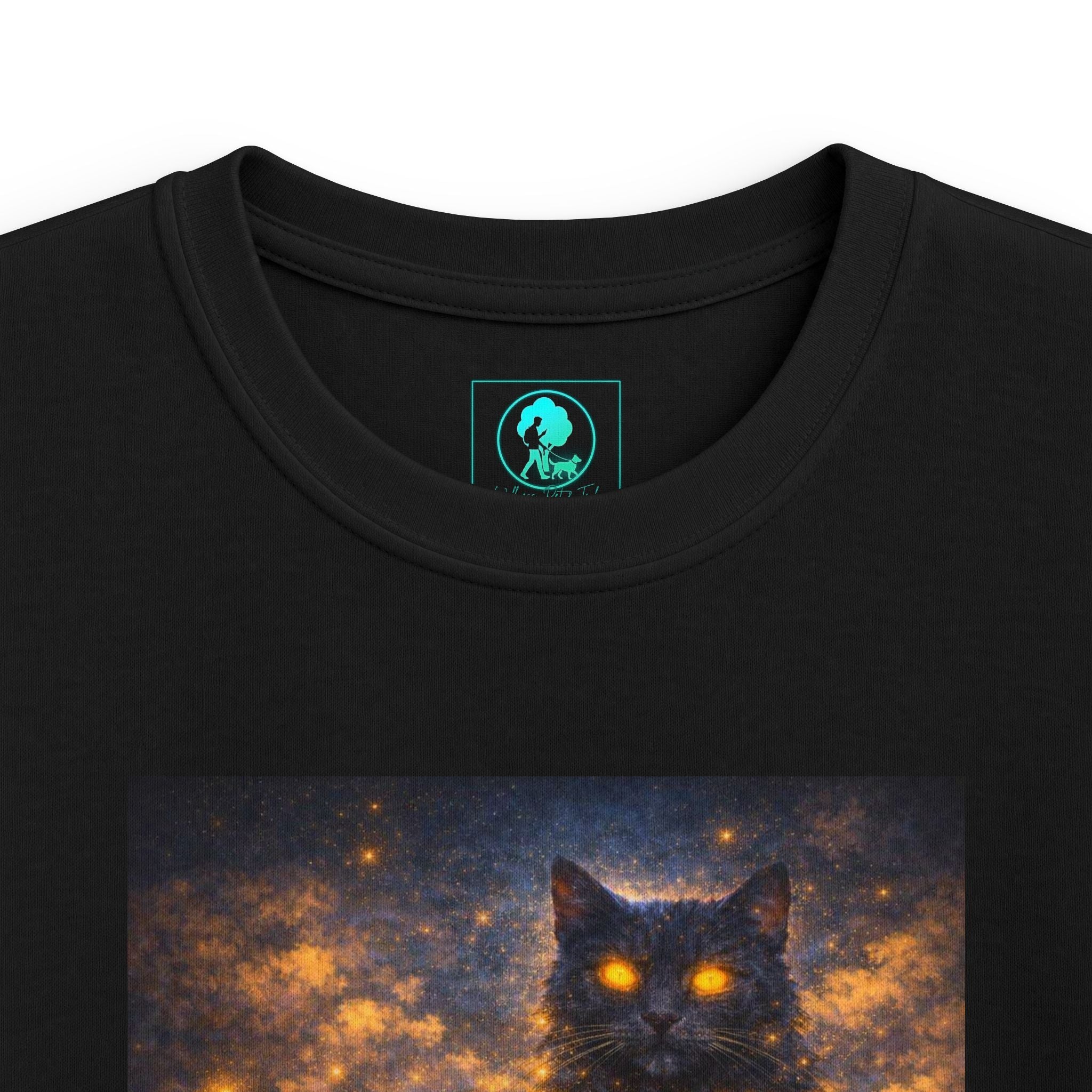 Kids T-Shirt – Magical Cat Nightlight Design (Girl with Firefly Heart)