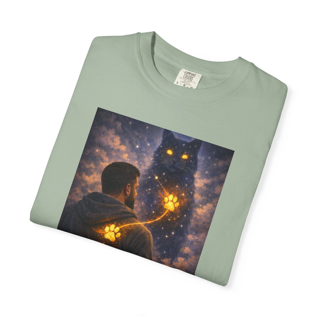 Magic Cat Constellation T-Shirt — Whimsical Night Sky Design