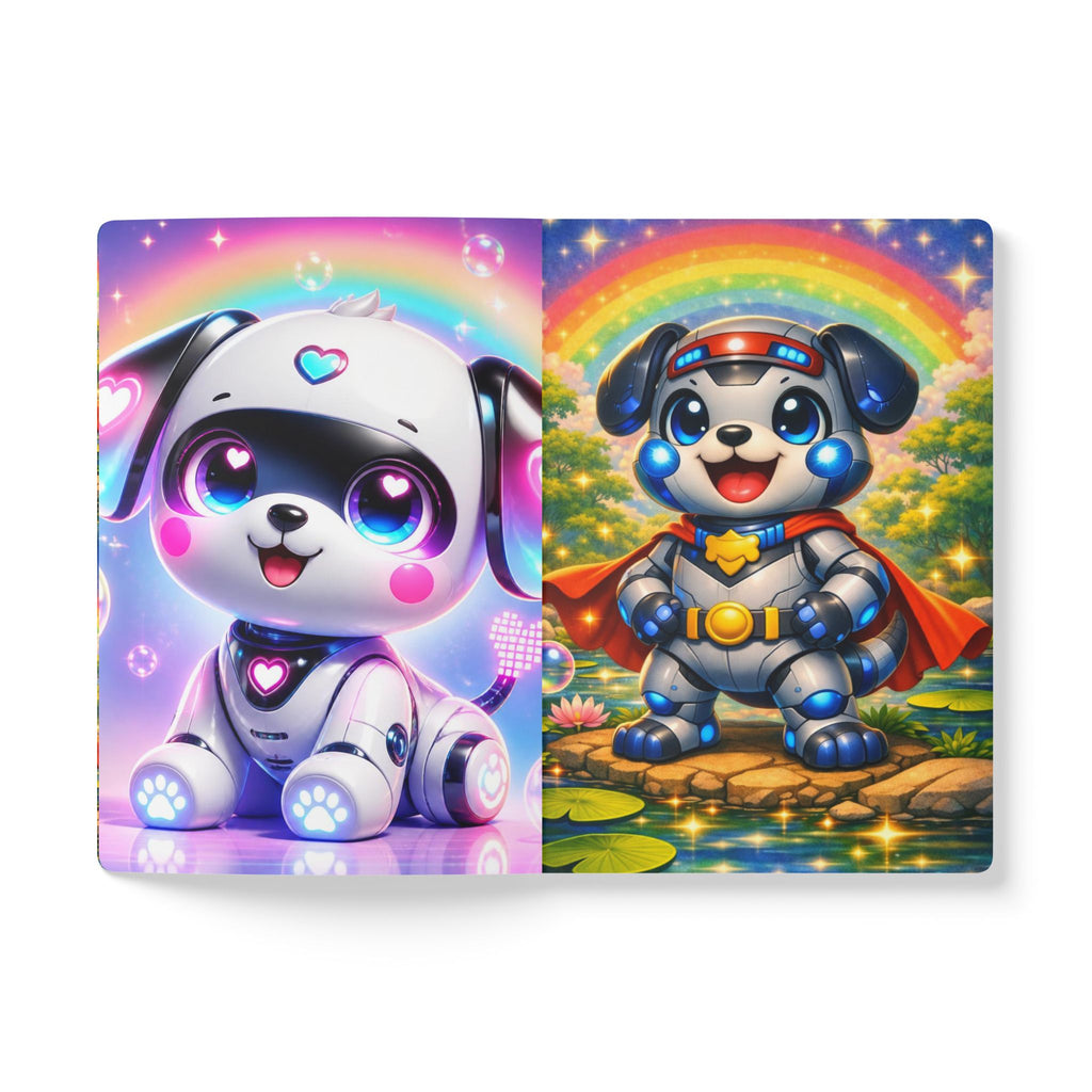 🤖 NanoBuddy Robot Pup™ Kids Mini Notebook — Futuristic Bubble Pup (PreK–2nd)