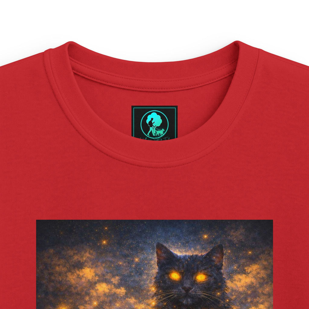 Kids T-Shirt – Magical Cat Nightlight Design (Girl with Firefly Heart)