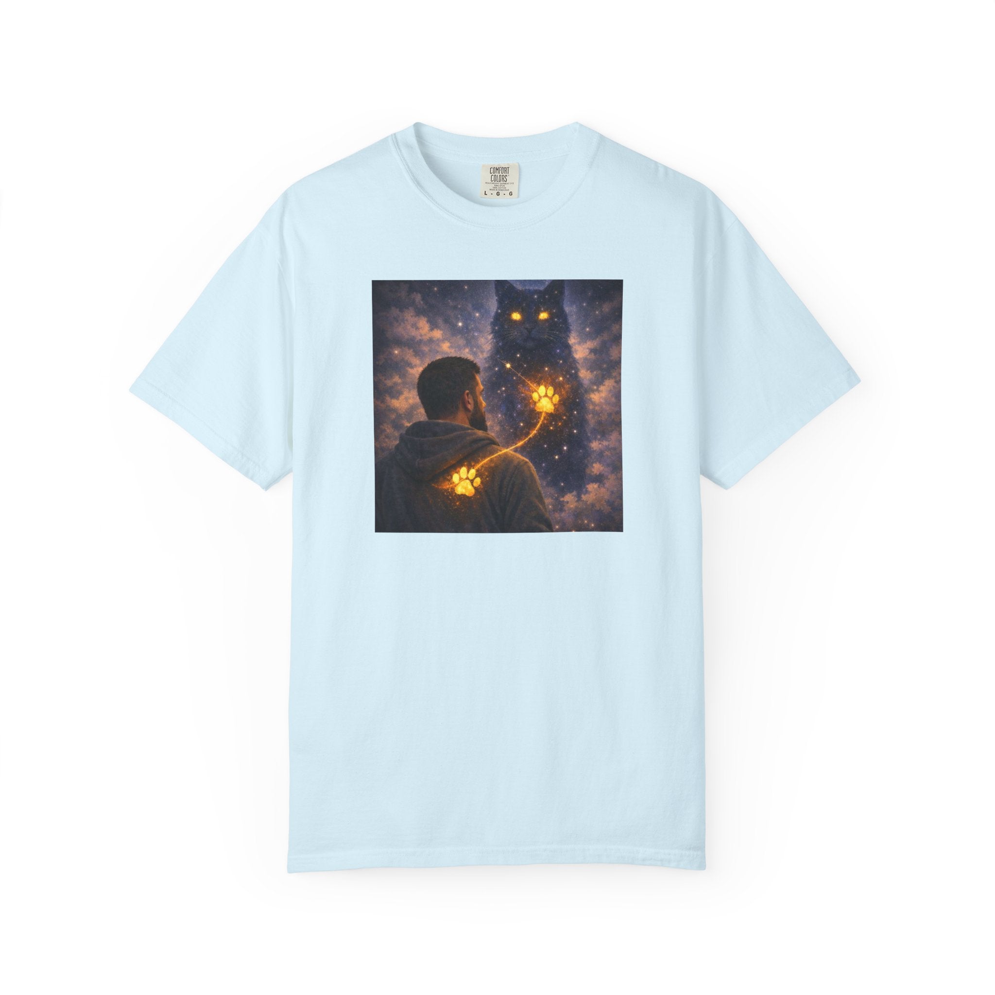 Magic Cat Constellation T-Shirt — Whimsical Night Sky Design