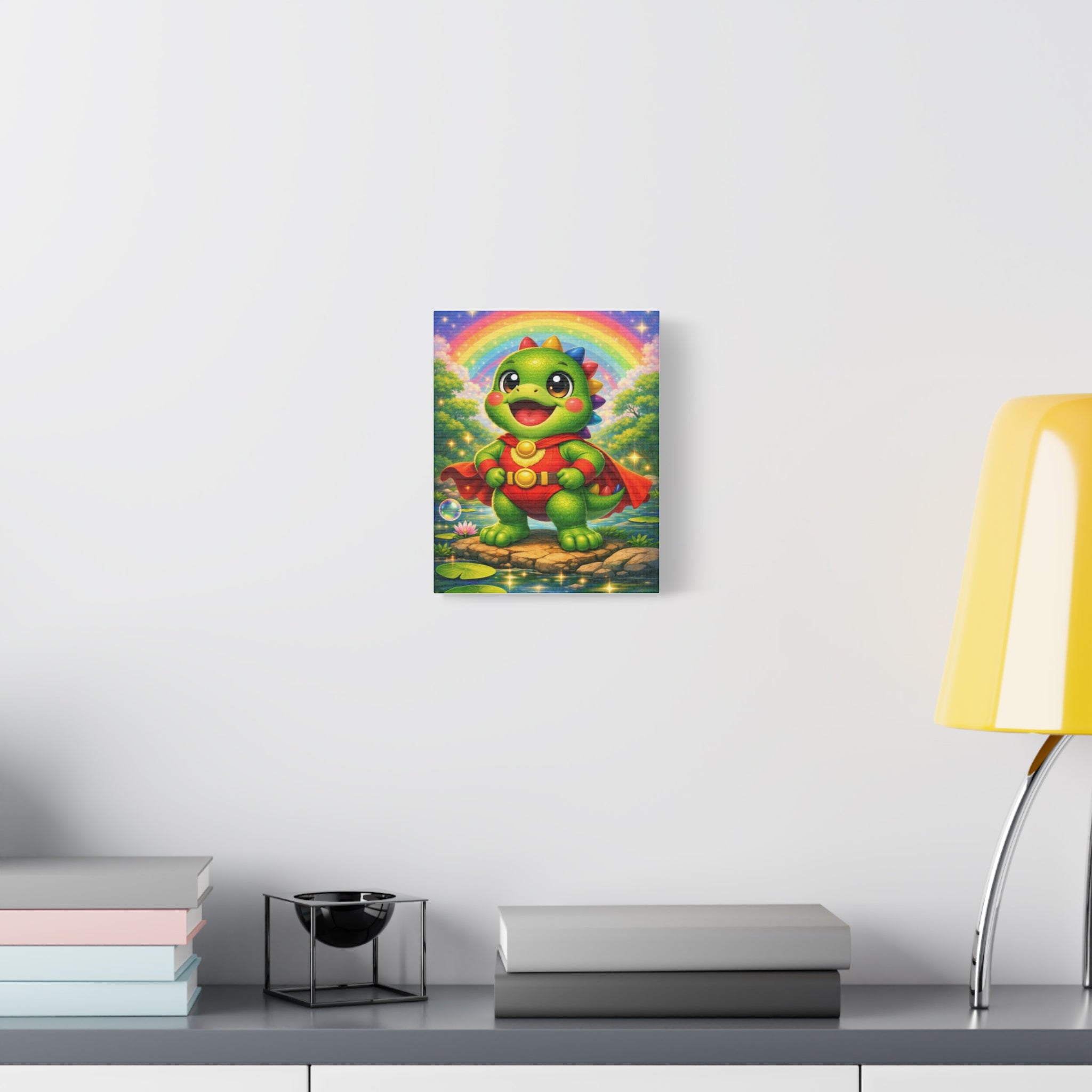 🦖 NanoBuddy Dino™ Kids Wall Art — Friendly Bubble Dino Print (8×10)