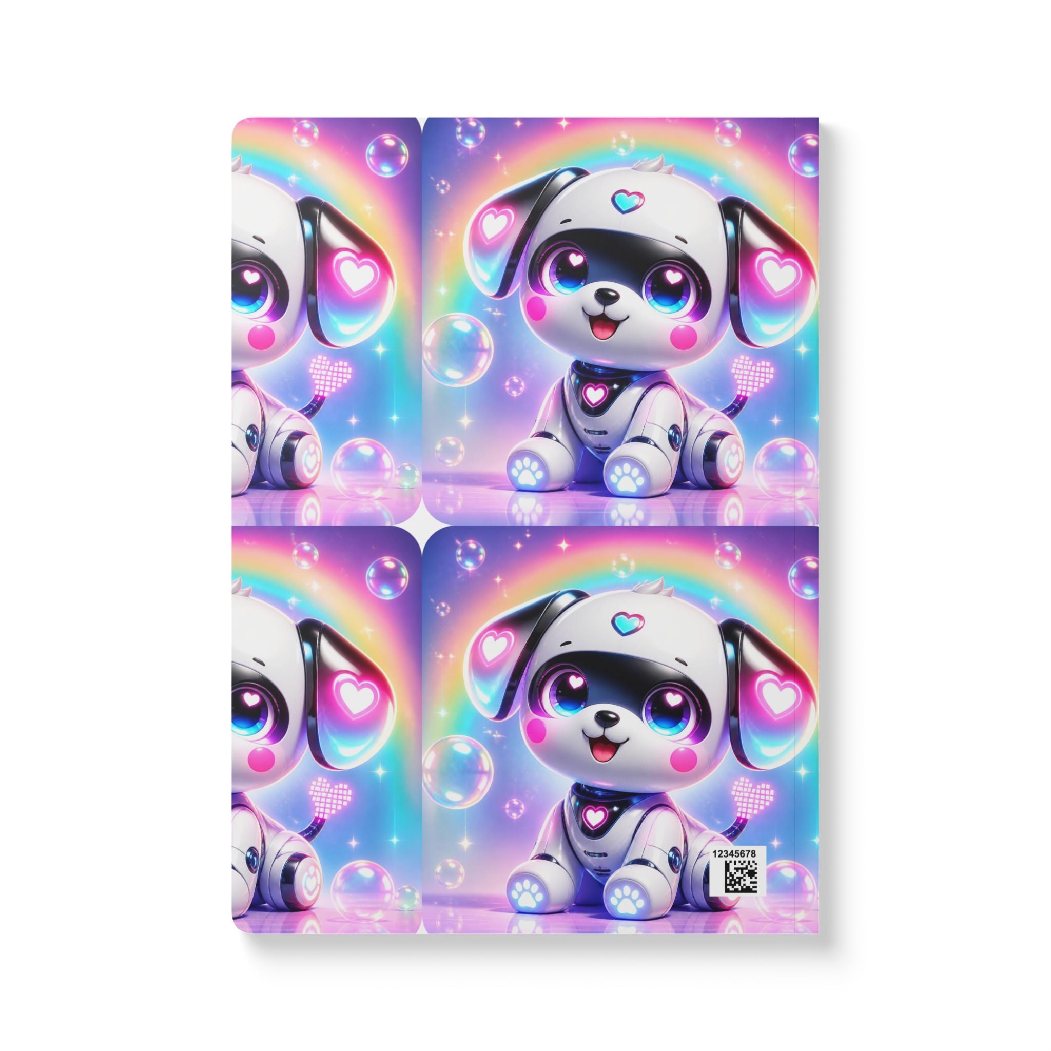 🤖 NanoBuddy Robot Pup™ Kids Mini Notebook — Futuristic Bubble Pup (PreK–2nd)