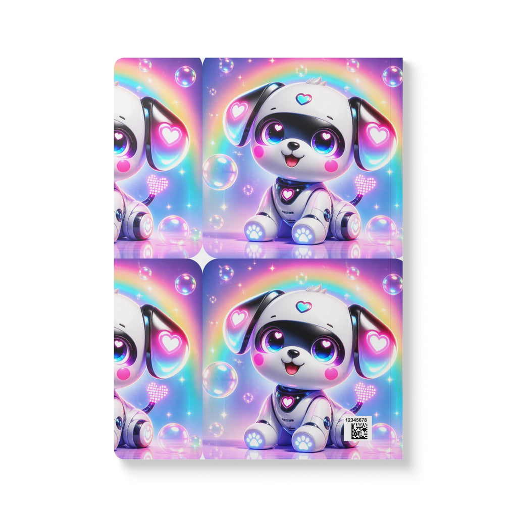 🤖 NanoBuddy Robot Pup™ Kids Mini Notebook — Futuristic Bubble Pup (PreK–2nd)