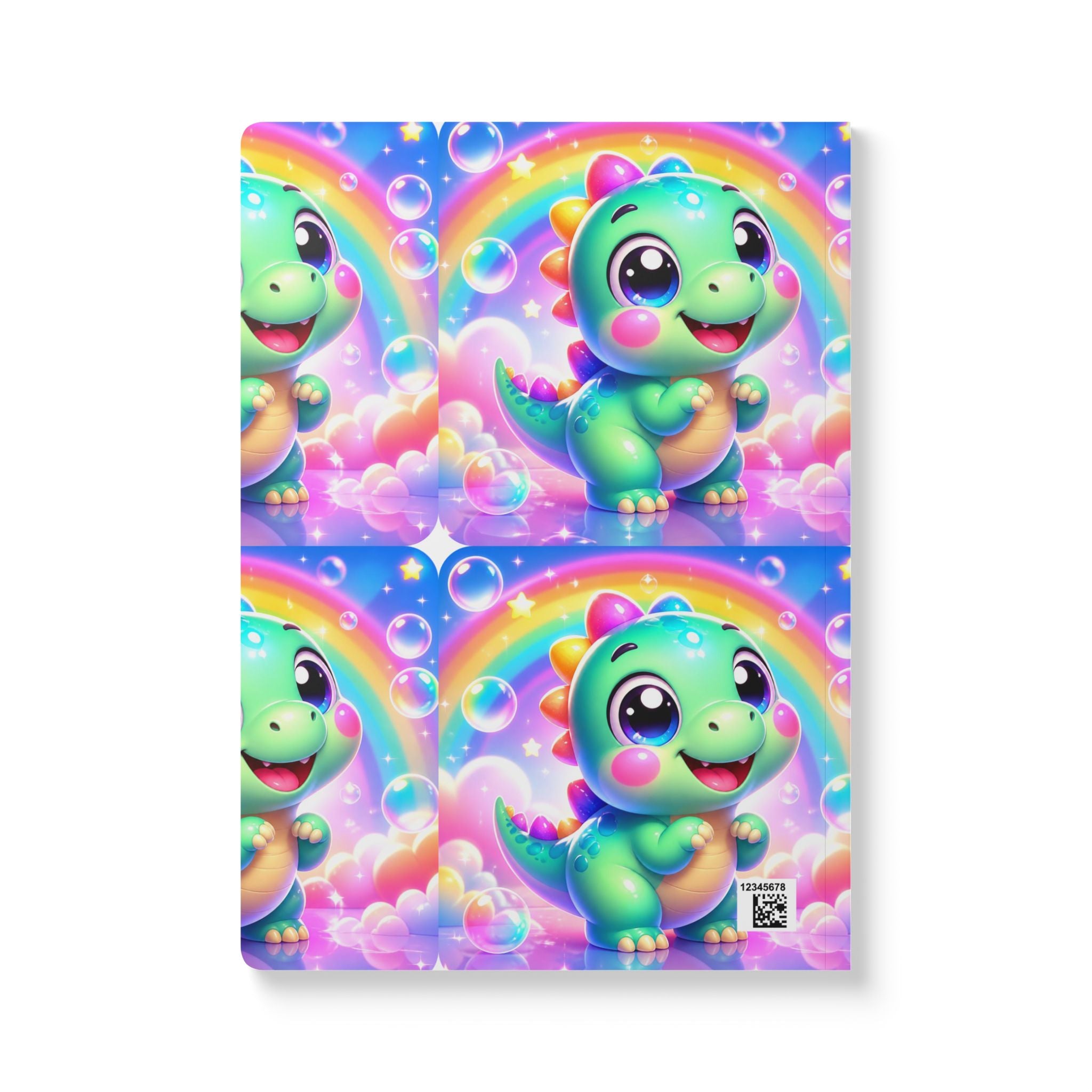 🦖 NanoBuddy Dino™ Kids Mini Notebook — Friendly Bubble Dino (PreK–2nd)