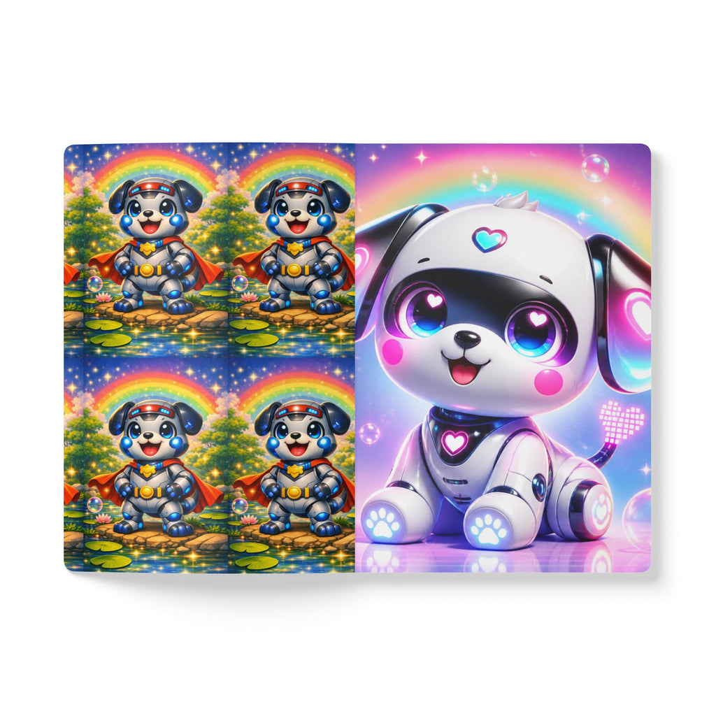 🤖 NanoBuddy Robot Pup™ Kids Mini Notebook — Futuristic Bubble Pup (PreK–2nd)