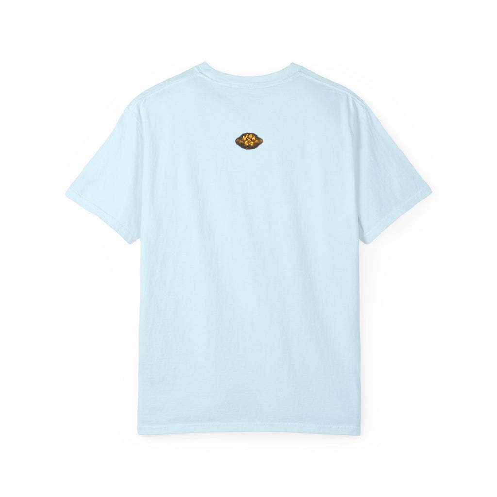Mystic Cat Guardian T-Shirt — Glowing Heart & Starry Night Graphic Tee