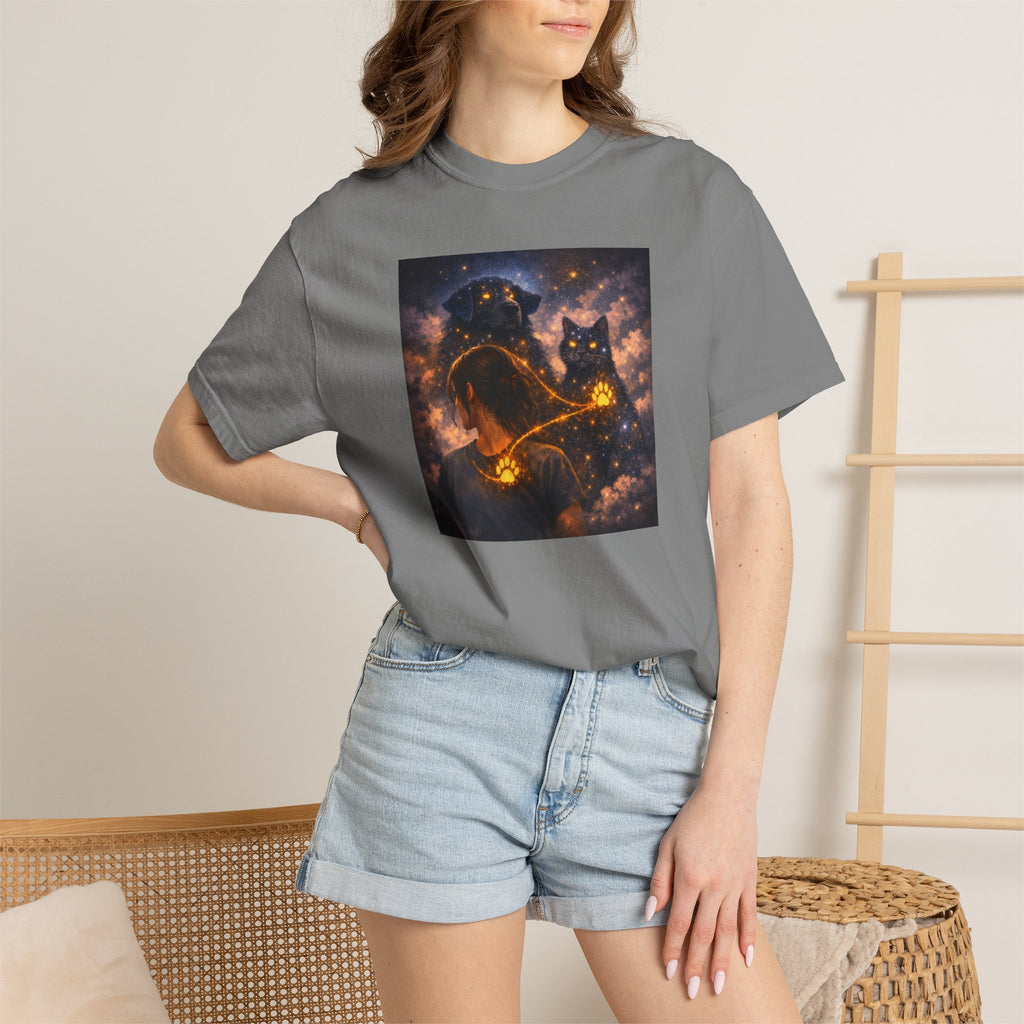 Galaxy Cats T-Shirt — Glowing Cosmic Cat Duo Graphic Tee