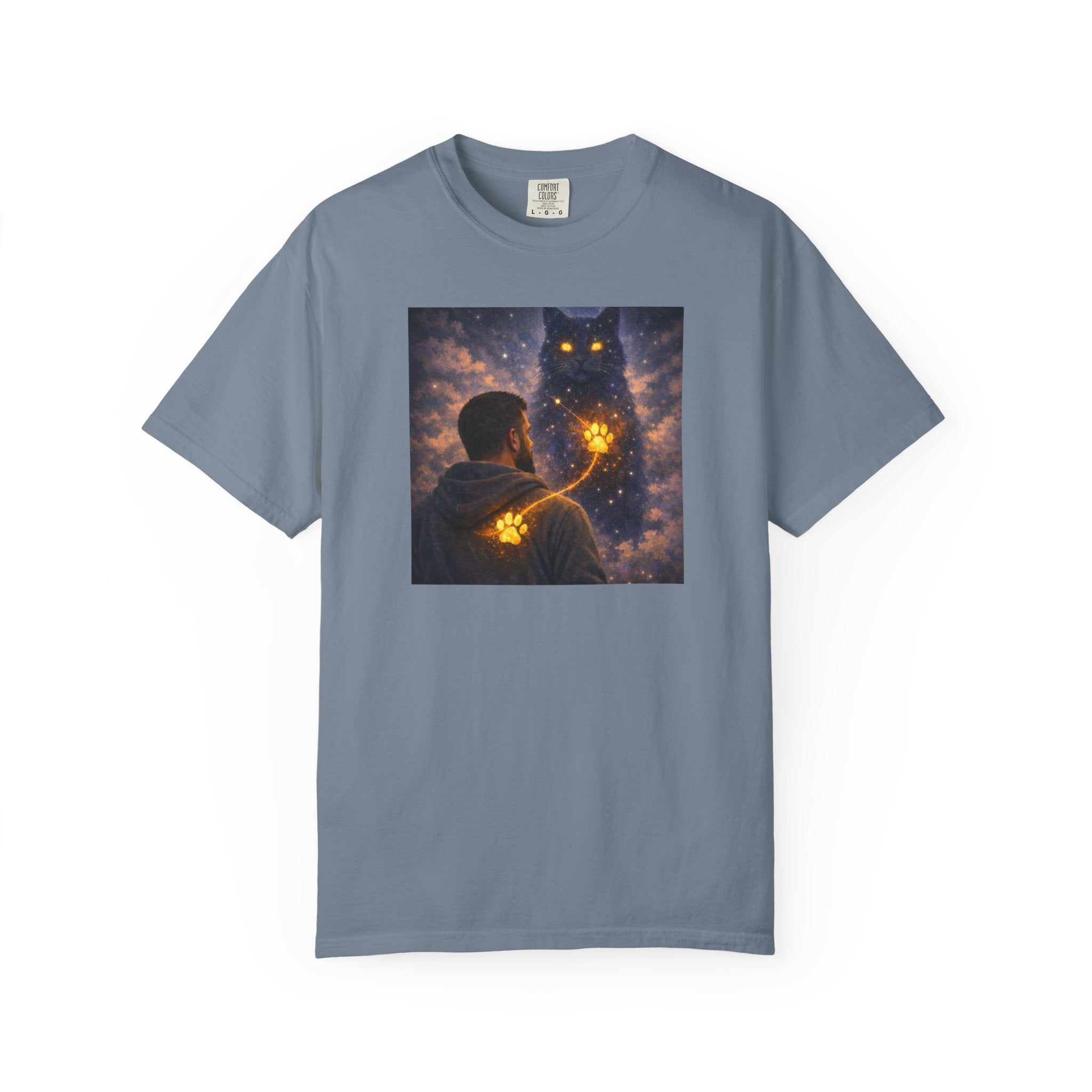 Magic Cat Constellation T-Shirt — Whimsical Night Sky Design