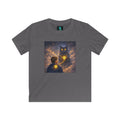 Kids T‑Shirt — Magical Night Cat with Glowing Firefly Heart