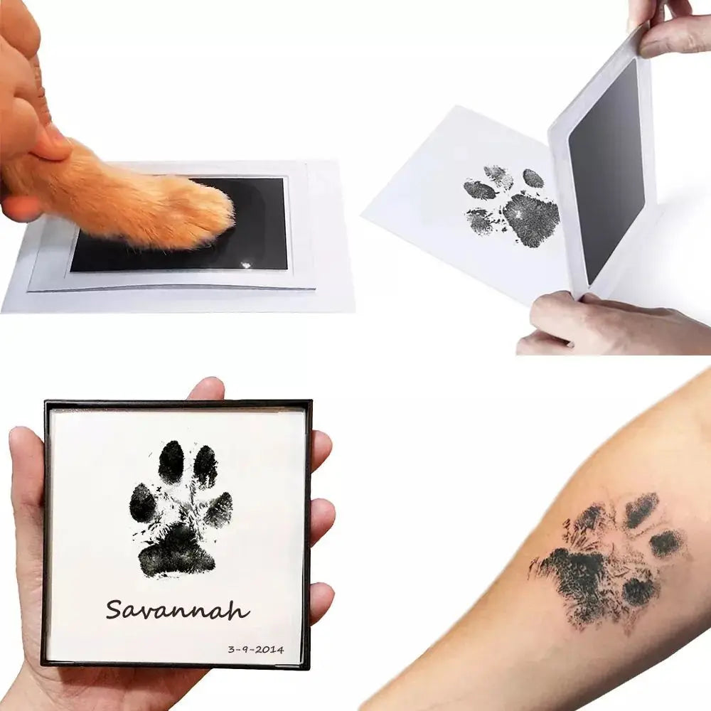 Pet Handprint & Footprint Kit | Clean Touch Ink Pad for Dogs & Cats