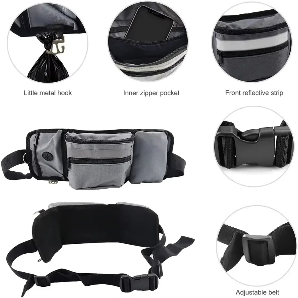 Hands-Free Dog Training Treat Pouch | Walking Waist Bag with Water Cup & Snack Feeder