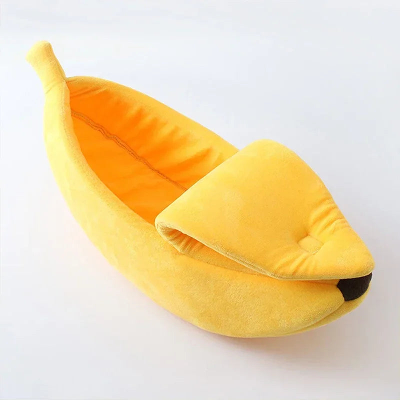 Banana Shaped Pet Bed | Cozy Warm Cushion Nest for Cats & Dogs