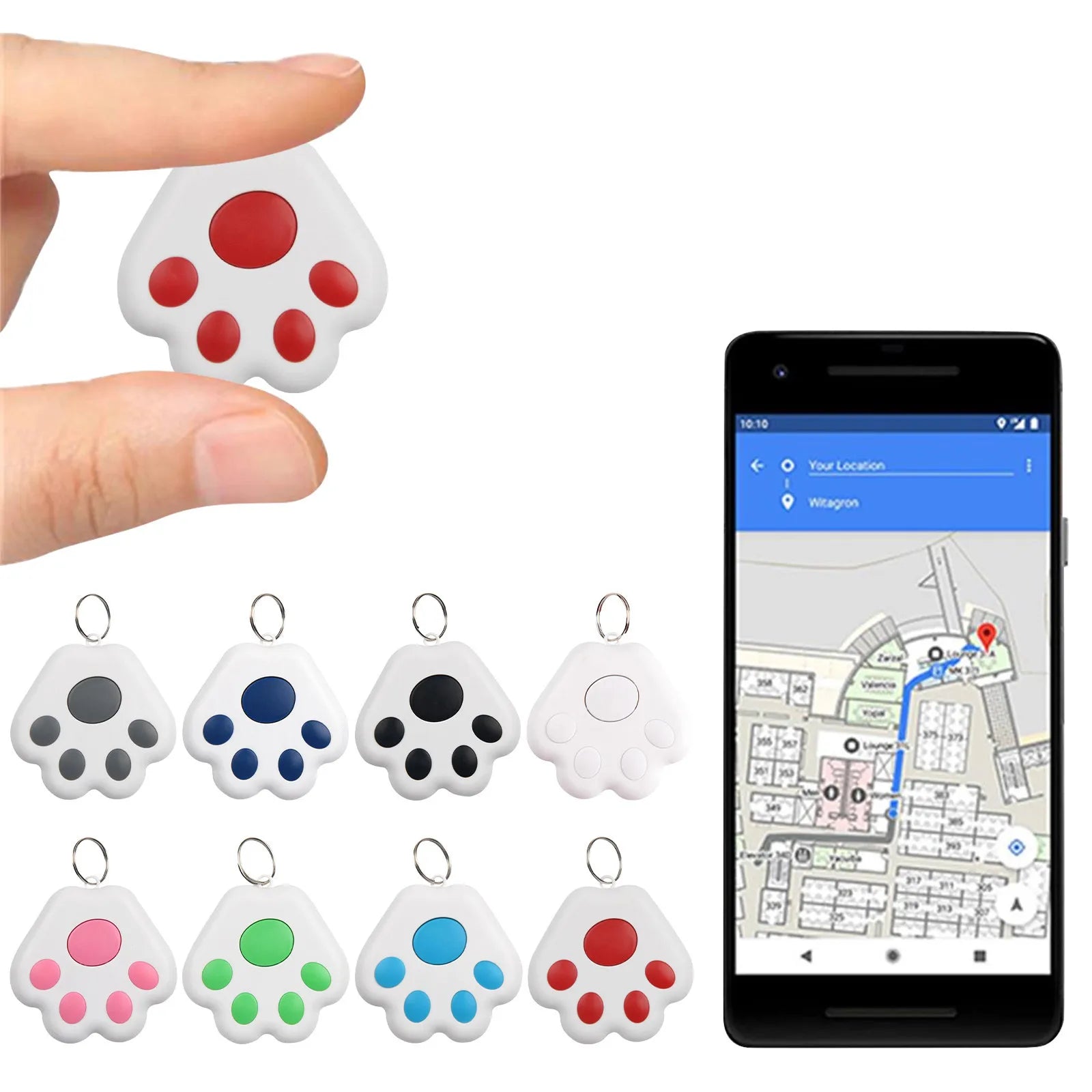 Dog Paw GPS Tracker | Bluetooth Anti-Lost Locator for Pets, Cats & Dogs