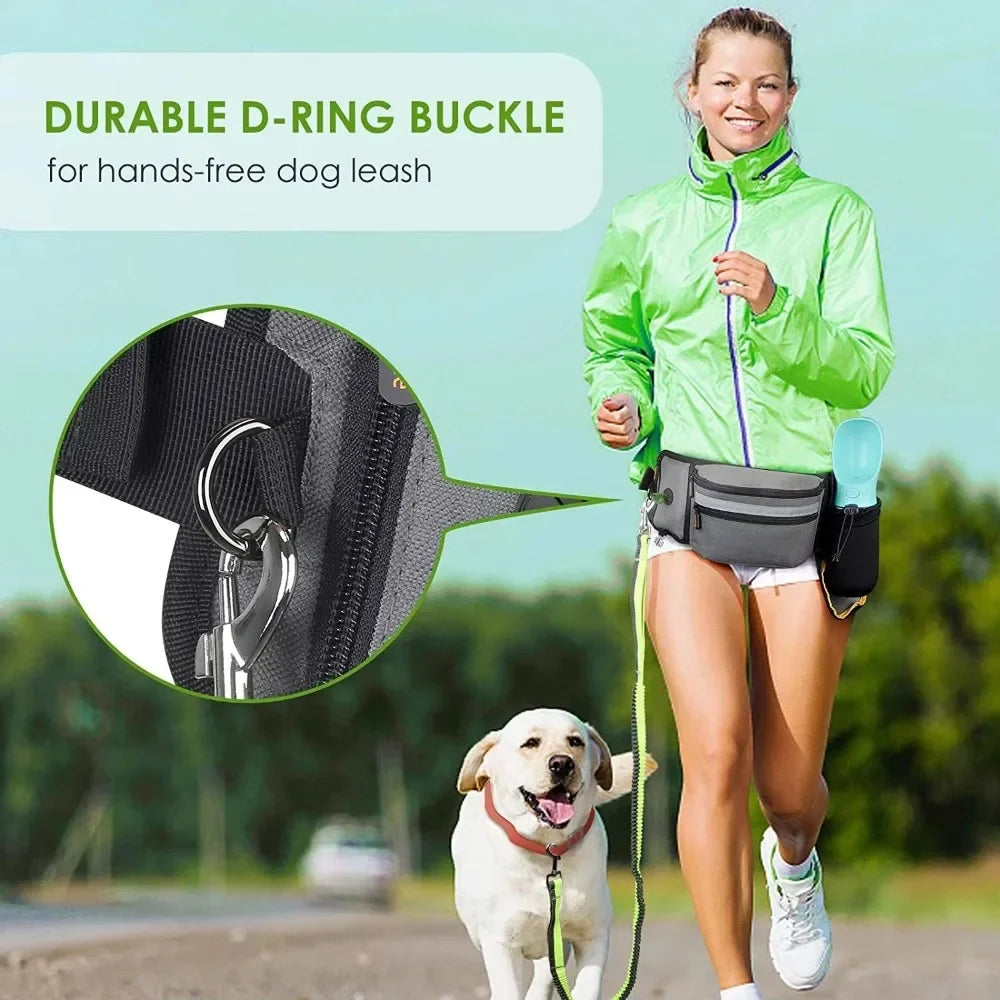 Hands-Free Dog Training Treat Pouch | Walking Waist Bag with Water Cup & Snack Feeder