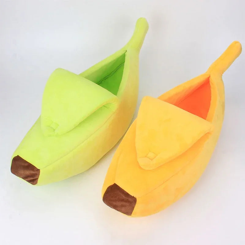 Banana Shaped Pet Bed | Cozy Warm Cushion Nest for Cats & Dogs
