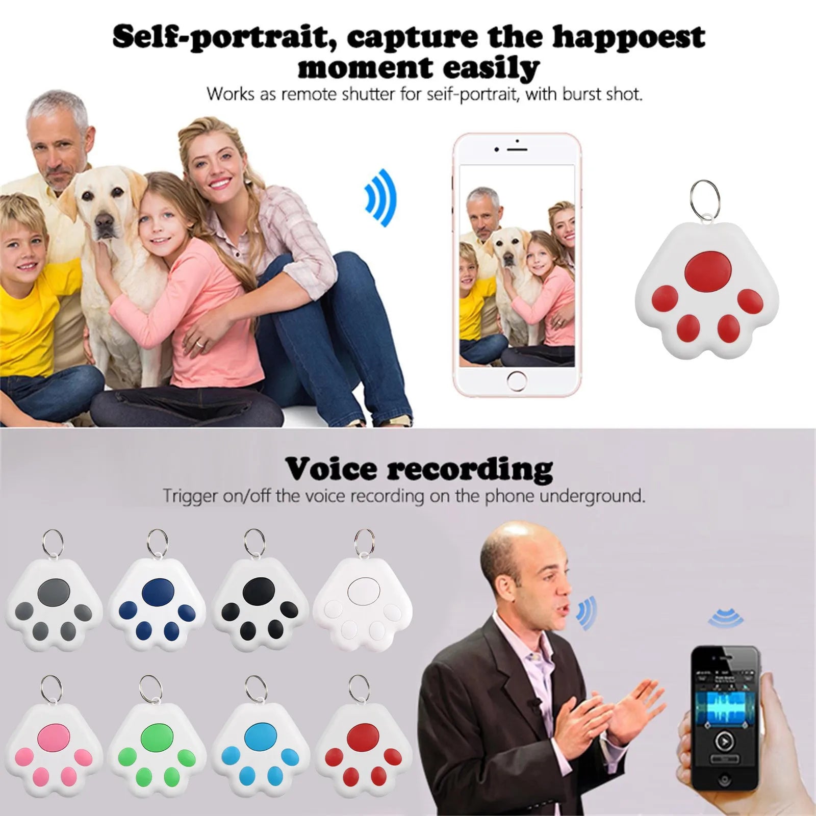 Dog Paw GPS Tracker | Bluetooth Anti-Lost Locator for Pets, Cats & Dogs