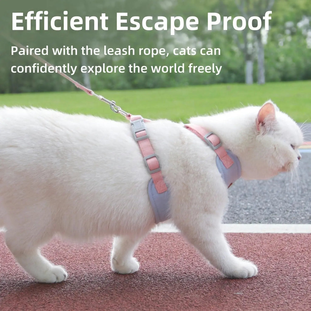 Cat & Puppy Outdoor Harness and Leash Set | Breathable Walking Set for Small Pets