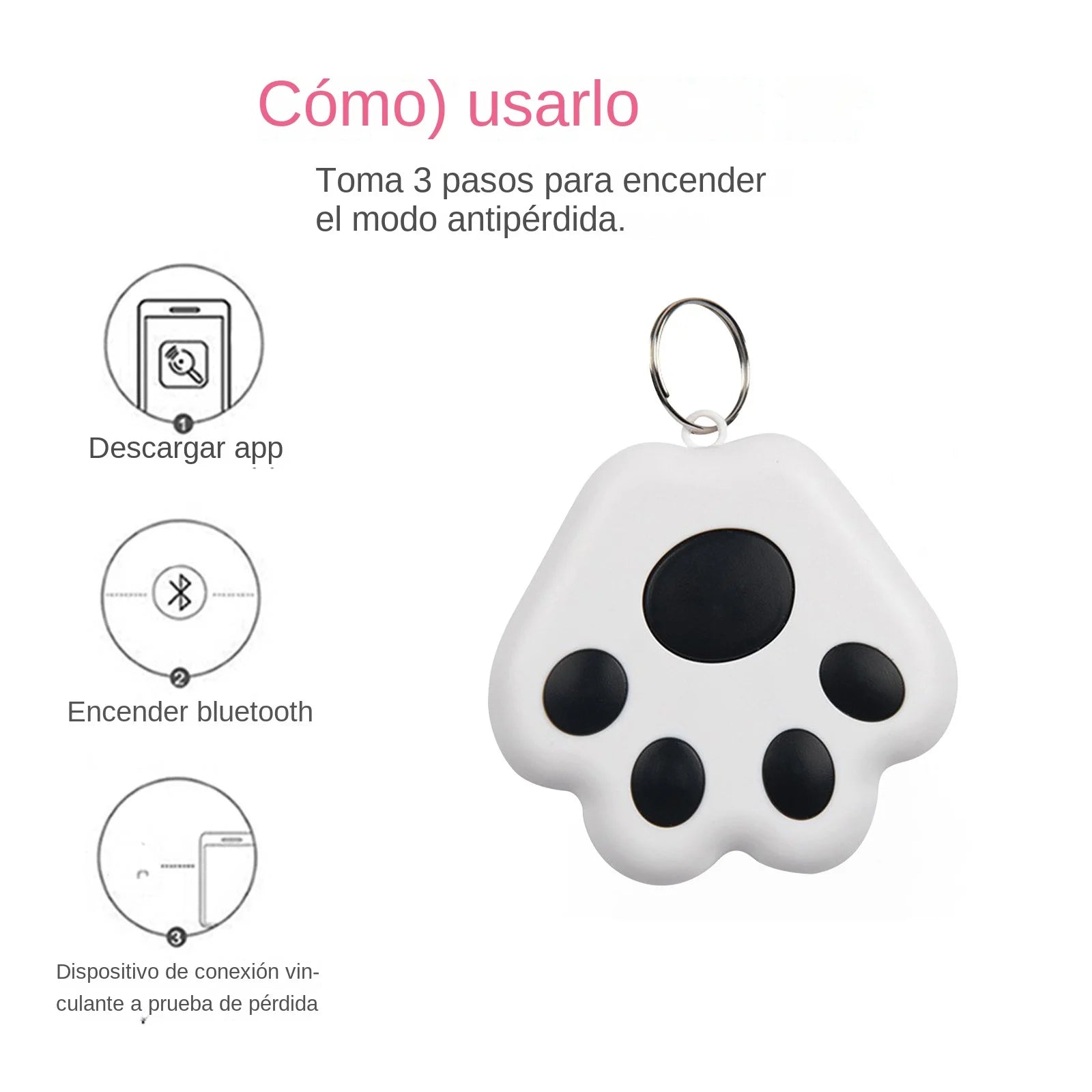 Dog Paw GPS Tracker | Bluetooth Anti-Lost Locator for Pets, Cats & Dogs