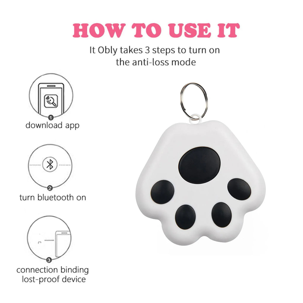 Dog Paw GPS Tracker | Bluetooth Anti-Lost Locator for Pets, Cats & Dogs
