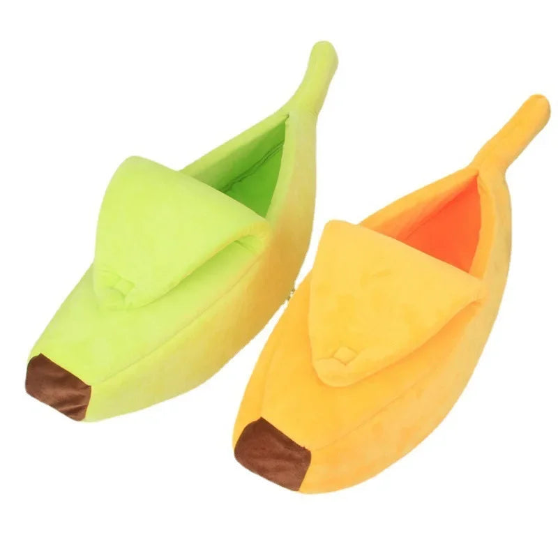Banana Shaped Pet Bed | Cozy Warm Cushion Nest for Cats & Dogs