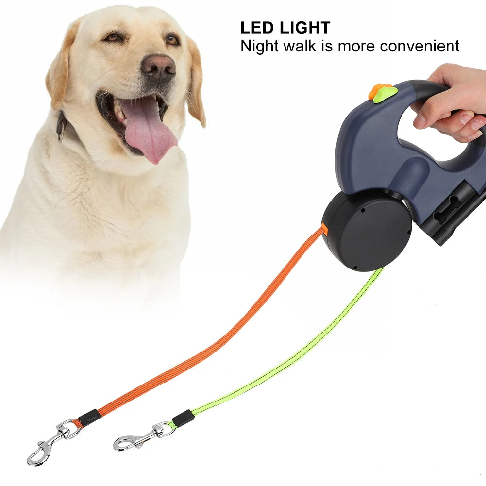 LED Retractable Dog Leash | Automatic Extendable Traction Rope with LED Light