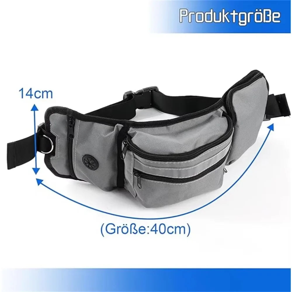 Hands-Free Dog Training Treat Pouch | Walking Waist Bag with Water Cup & Snack Feeder
