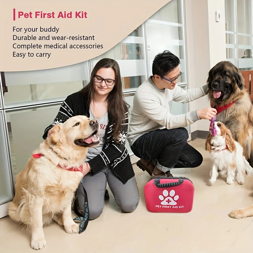 Pet First Aid Kit | Emergency Supplies & Blanket for Hiking, Camping & Travel