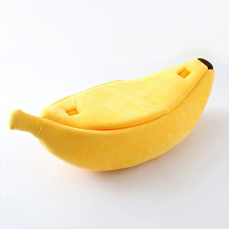 Banana Shaped Pet Bed | Cozy Warm Cushion Nest for Cats & Dogs