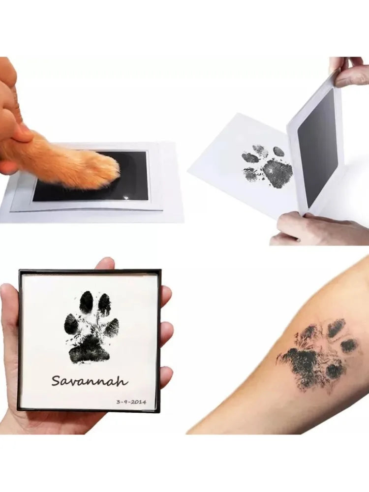 Pet Handprint & Footprint Kit | Clean Touch Ink Pad for Dogs & Cats
