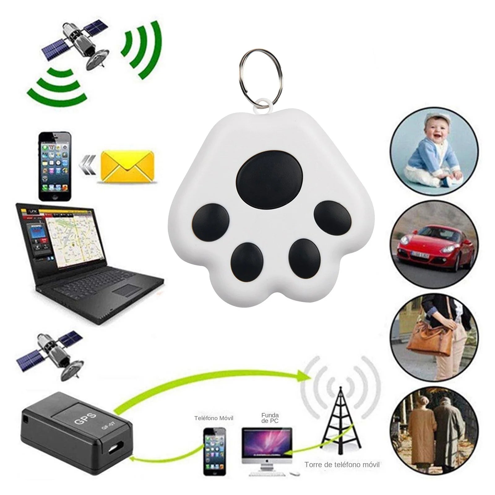 Dog Paw GPS Tracker | Bluetooth Anti-Lost Locator for Pets, Cats & Dogs