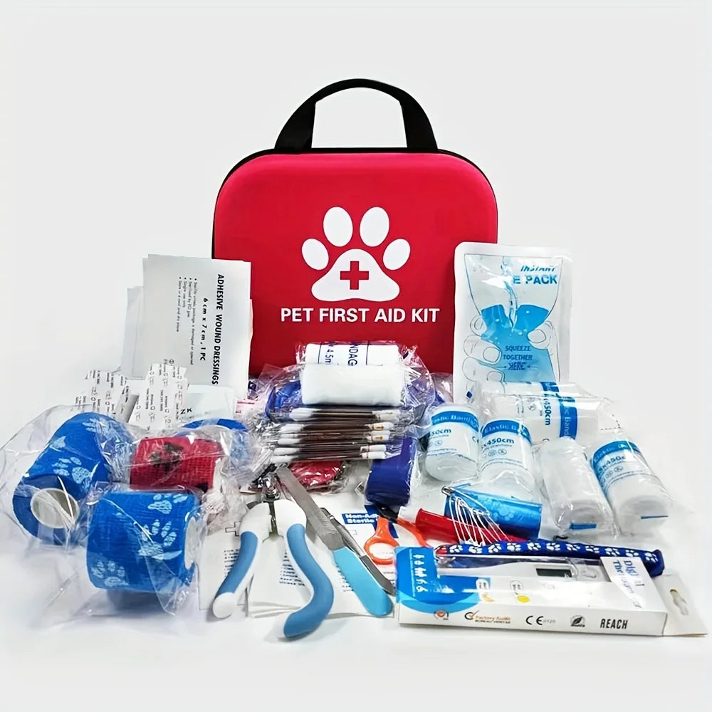 Pet First Aid Kit | Emergency Supplies & Blanket for Hiking, Camping & Travel